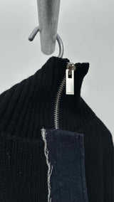 Sacai Zip-up Hybrid Knitted Coat