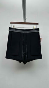 Rad Hourani Hybrid Layered Leather Shorts