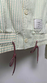 Thom Browne Stripe Seersucker Bomber Jacket