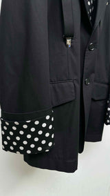 Moschino Couture Suspender Polka-Dot-Cuff Blazer Jacket