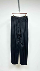 Balenciaga Elastic Logo-waist Docking Stripe Wide Easy Pants
