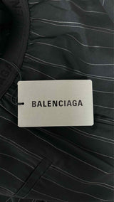 Balenciaga Elastic Logo-waist Docking Stripe Wide Easy Pants