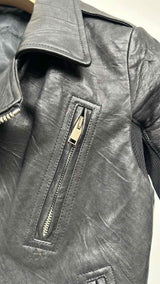 Rick Owens Hammered Leather Biker Jacket