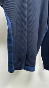 Balenciaga Cashmere-Hybrid Shirt V-Neck Sweater