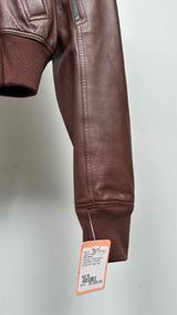 Rick Owens Cropped Leather Bomber Jacket