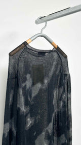 Yohji Yamamoto Pour Homme 7G Dyed Jersey Front Slit Sweater
