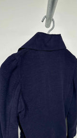 Comme Des Garcons Ruching-Pocket Detailed Hybrid Coat