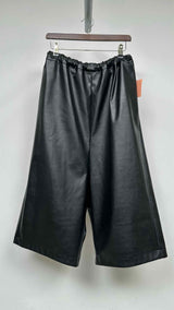 Comme Des Garcons Faux Leather Drop-crotch Wide Easy Pants