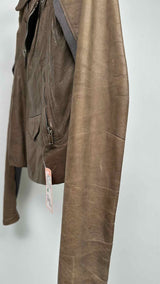 Rick Owens Cropped Leather Riders Jacket