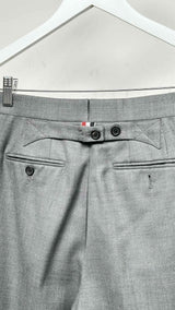 Thom Browne Pleated Back-Buckled High-Waist Wide Pants