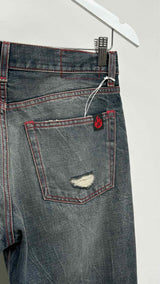 Acne Studios Re-Edition Worn Distressed Bootcut Jeans