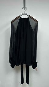 Saint Laurent L/S Silk Layered Mini Tulle Dress