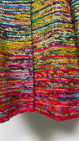 Christian Lacroix Snakeskin-trim Rainbow Tweed Coat