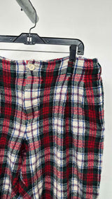 Comme Des Garcons Shirt Boiled Wool Plaid Wide Pants