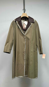 Miu Miu Single-breasted Chino and Leather Trench Coat