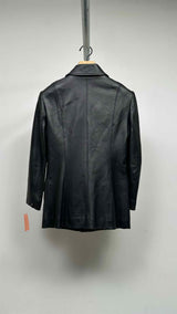 Burberry Tartan-lined Leather Blazer Jacket