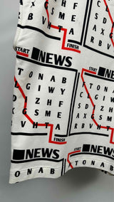 JW Anderson Boatneck Raglan Sleeve Crossword Print Tee