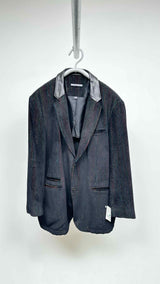 John Varvatos Leather-collar Corduroy Blazer Jacket
