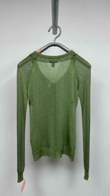 Louis Vuitton Scarf-neck Mesh Sweater