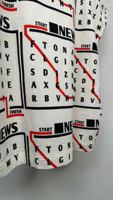 JW Anderson Boatneck Raglan Sleeve Crossword Print Tee