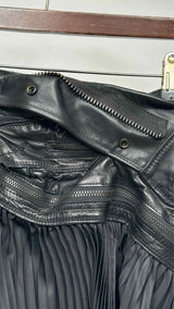 Junya Watanabe Leather-waist Asymmetrical Pleated Skirt