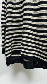 Yohji Yamamoto Pour Homme Border Asymmetrical Round Neck Sweater