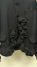 Comme Des Garcons Comme Des Garcons 3D Ruffle Boiled Wool Blazer Jacket