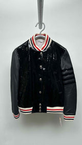 Thom Browne 4-bar 4-bar Patent-body Leather Bomber Jacket