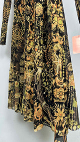Jean Paul Gaultier L/S Jewelry-printed Mesh Dress