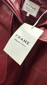 Frame Alexandra Leclerc Short Leather Trench Coat