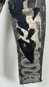Hysteric Glamour Boro-patchwork Snake-print Jeans