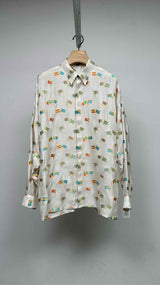 Gianni Versace Flag Embroidered Silk Shirt