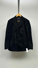 Issey Miyake Heavy Cotton Zip-Up Biker Blazer