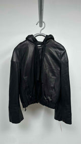 Helmut Lang Hooded Quilted-lining Leather Jacket
