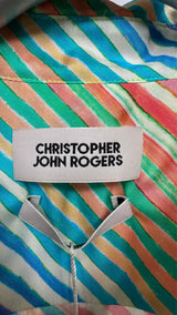 Christopher John Rogers S/S Rainbow Striped Shirt