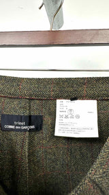 Tricot Comme Des Garcons Pleated Cropped Tweed-wool Pants