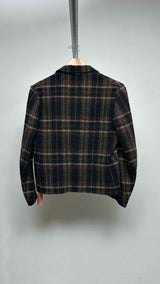 Y's Plaid Wool Blazer Jacket