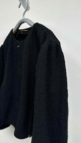 Comme Des Garcons Zip-detailed Wool Collarless Zip-up Jacket