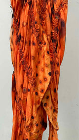 Jean Paul Gaultier N/S Ruched Side-color Printed Dress