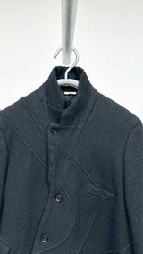 Comme Des Garcons Homme Plus Boiled-wool Wavy-seam Asymmetrical Jacket
