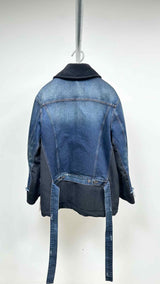 Balenciaga Raw-edge Layered Denim-hybrid Jacket