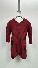 Issey Miyake H/S V-neck Wavy-pleated Long Top