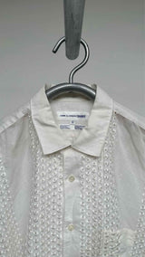 Comme Des Garcons Shirt S/S Eyelet Embroidered Shirt