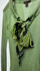 Louis Vuitton Scarf-neck Mesh Sweater