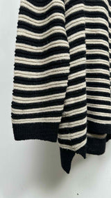 Yohji Yamamoto Pour Homme Border Asymmetrical Round Neck Sweater