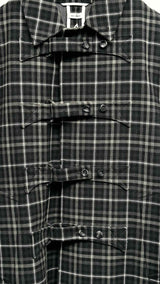 Thom Browne Double-faced Bal collar Gingham Wool Coat