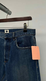 Christian Dior Distressed Slim-fit Raw-hem Jeans