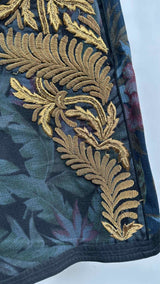Dries Van Noten Gold Metalic Bullion Wide Embroiderded Shorts