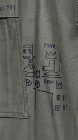 Junya Watanabe MAN X Jean Michel Basquiat Printed Cropped Suspender Pants