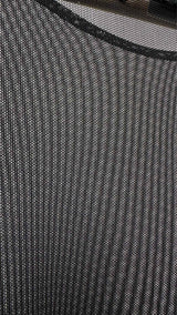 Jean Paul Gaultier L/S Logo Flocked Mesh Top